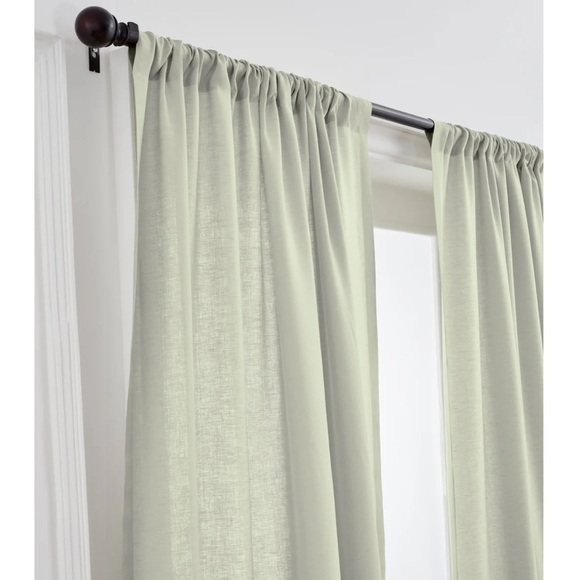 Solino Home 100% pure Linen Curtain Sage Green 52 x 84 Inch - Picture 3 of 10